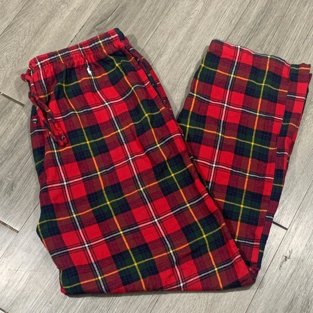 Polo Ralph Lauren Red Plaid‎ Flannel Pull-On Drawstring Waist PJ Bottoms XL Tall